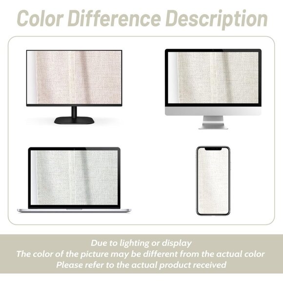 DriftAway Double Layer Light Linen Blackout Tie Up Curtains Thermal 31"W x 47"L - Picture 8 of 8